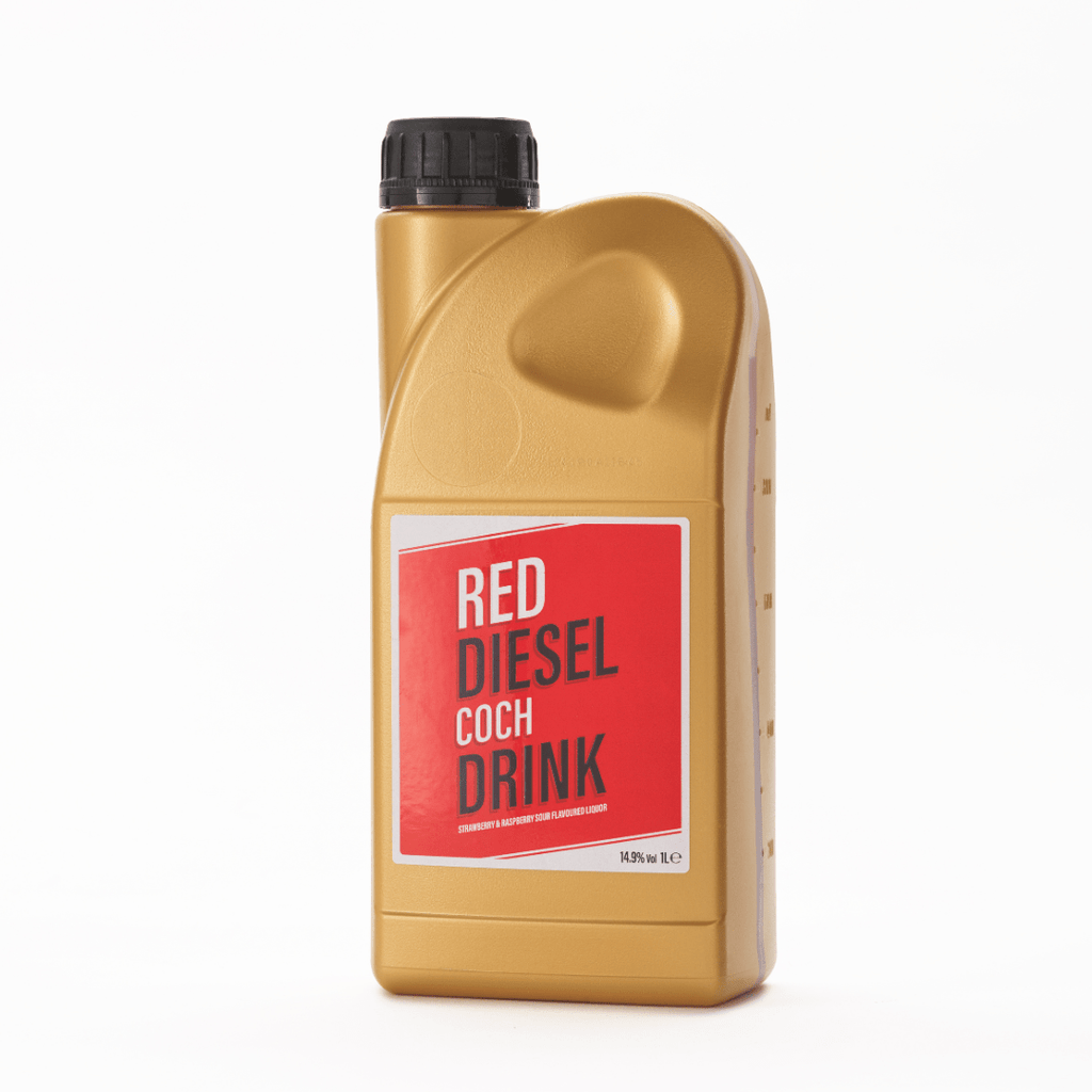 Red Diesel, Diesel Coch 100cl - Strawberry and Raspberry Sour Liquor - 14.9% ABV - Mallows Beverages